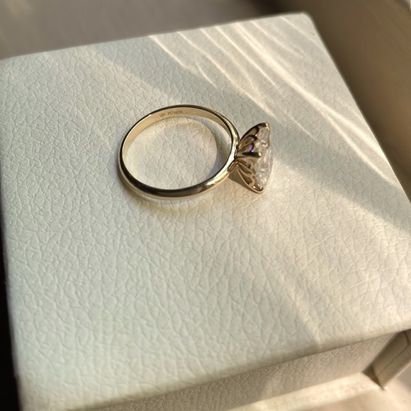 14k Solid Gold Moissanite Radiant Tulip Lotus Engagement Ring size 4.5 PREOWNED - Picture 10 of 17